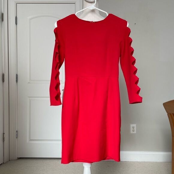 Lulu’s “Lights Down Low” Red Laser Cut-Out Long Sleeve Bodycon Dress - Picture 2 of 9